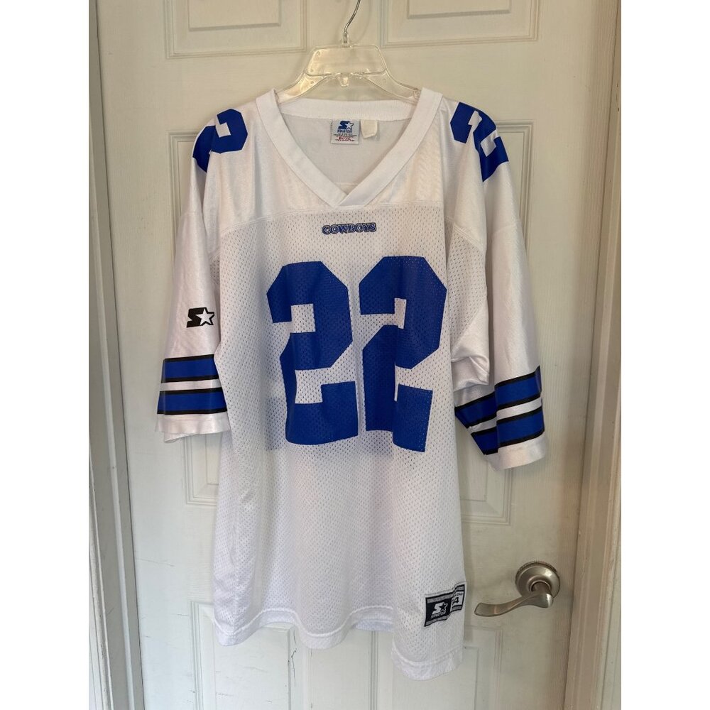 Vintage 1995 Starter Emmitt Smith Home White Dallas Cowboys Jersey Size 54 (XXL) - Picture 6 of 9